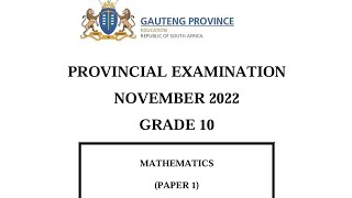 Grade 10 Maths P1 November 2022 Question 7 [upl. by Lieno]