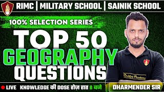 Top 50 Geography Questions  Sainik School Classes  Military School Coaching  RIMC Online Coaching [upl. by Ranzini]