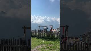 playground at the top of seceda dolomites  2519m seceda dolomite italy [upl. by Kenwee]