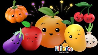 Dancing veggies Dancing fruits CUTE Animation  Baby Sensory video  High Contrast Sensory [upl. by Hepzi48]