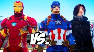 Iron Man vs Captain America amp Winter Soldier  Epic Superheroes Battle [upl. by Eizdnil]