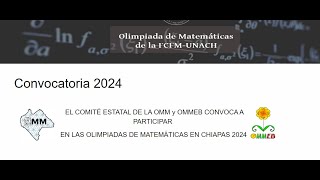 Olimpiada de Matemáticas Mexicana 2024 UNACH [upl. by Upshaw]