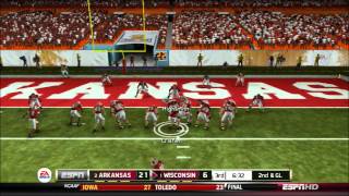 NCAA 13 Arkansas Razorbacks Dynasty BCS National Championship game vs 1 Wisconsin [upl. by Tanney]