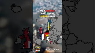 Top 5 countries with the most olympic medals geography mapper mapping map europe edit shorts [upl. by Adlai]