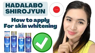 HOW TO APPLY HADALABO SHIROJYUN WHITENING PREMIUM Part 1 [upl. by Kaasi]