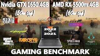 AMD Radeon RX 5500M vs Nvidia GTX 1650 Gaming Benchmark Test  HPVictus  StealthGamerSG [upl. by Coveney]