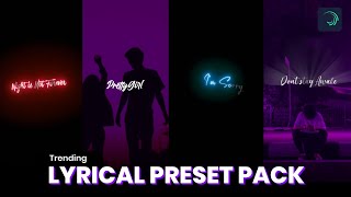 Trending Lyrical Preset Pack  Lyrics Text Animations Alight Motion  Aesthetic amp Glowing Lyrics [upl. by Aicatsan]