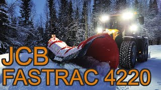 JCB Fastrac 4220 plowing some snow in Sweden 13 Jan [upl. by Serafina]