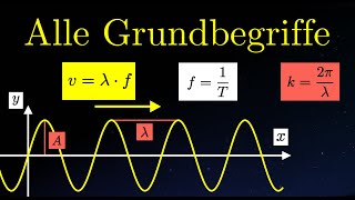 Wellenlänge Wellenzahl Frequenz Geschwindigkeit Periodendauer  Wellen 2 von 10 [upl. by Rahmann264]