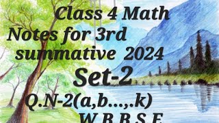 Class 4 Math  Note for 3rd summative 2024  Set2  QN2abk [upl. by Sosna]