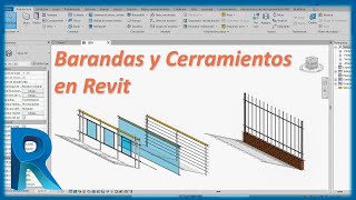 Barandillas en Revit  Configurar y crear Barandas Rejas y Cerramientos [upl. by Faythe]