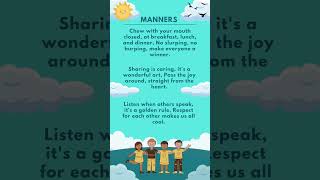 Good manners poem in english  poems for kids  youtubeshorts  shorts nurseryrhymes shortfeed [upl. by Files]