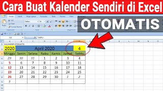 CARA MEMBUAT KALENDER DI EXCEL SENDIRI OTOMATIS [upl. by Thornburg]