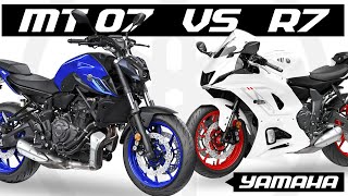 All New 2024 Yamaha MT 07 VS Yamaha R7 [upl. by Ednargel]