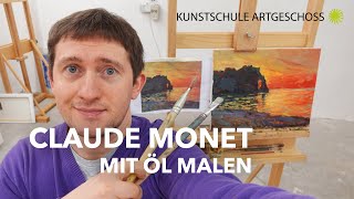 Claude Monet Bilder mit Ölfarben schnell und richtig malen lernen Malkurs mit Dmitrij Schurbin [upl. by Poirer]