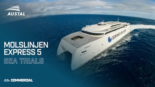 Austal Auto Express 115  Molslinjen Express 5  Sea Trials Video [upl. by Anekahs]