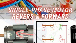 Single phase motor wiring with 2 capacityreverse and forward [upl. by Simonette]