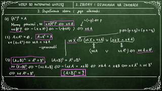 WSTĘP DO MATEMATYKI WYŻSZEJ  23 Dopełnienie zbioru i jego własności [upl. by Sopher]