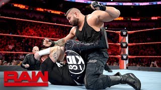 The Authors of Pain debut on Raw against Heath Slater amp Rhyno Raw April 9 2018 [upl. by Larrad]