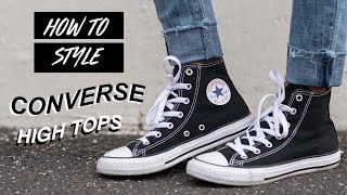 How to Style  Converse Chuck Taylor High Top Sneakers [upl. by Laerol]