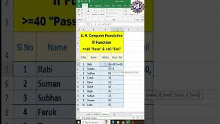 If Formula In Excelarcomputer excelbangla trend exceltips exceltech trendingreels excelworld [upl. by Annaillil]