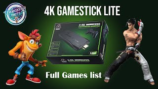 Full Games list of 4K Gamestick lite [upl. by Ayanahs]