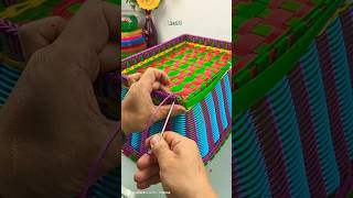 The bottom of the violet rectangle is closed on one side Basket weaving tutorial rcs91 shorts [upl. by Nagaek]