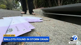 Stack of mailin ballots found in SoCal storm drain [upl. by Ayardna491]