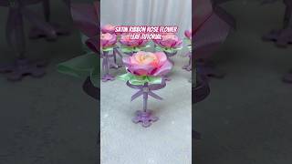 Handmade diy ribbon rose flowershandmade handmadegifts flowers gift ribbon rose handmadecraft [upl. by Arvad]