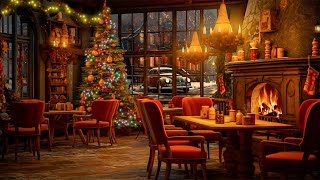 Warm Night at Christmas Coffee Shop Ambience  Instrumental Christmas Jazz Music for Relax Study [upl. by Agamemnon]