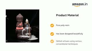 LINK IN DESCRIPTIONHC VILLA Poly Resin Figurine Little Meditating Buddha Backflow Smoke [upl. by Adnoved]