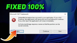FIX  Unhandled Exception has Occurred in a Component in Your Application [upl. by Noslien]