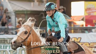 Logann Busick barrel racer at the SLO Sheriffs Rodeo [upl. by Sarene]