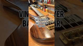 Vintage Hoyer Bass Guitar refurbished Luthier Workshop bass vintage asmr diy howto workshop [upl. by Lemrahs]