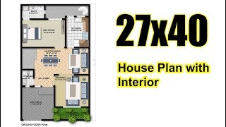 27x40 House plan with details  House plans by Asif [upl. by Aroon]