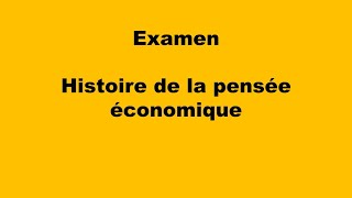 Corrigé Examen  module Histoire de la pensée économique [upl. by Defant]