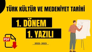 TÜRK KÜLTÜR VE MEDENİYET TARİHİ 1 DÖNEM 1 YAZILI  Türklerde Devlet Teşkilatı Soru Cevap [upl. by Mendie]