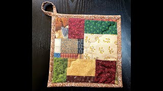 Scrappy Potholders with Hanging Loop [upl. by Eilema387]