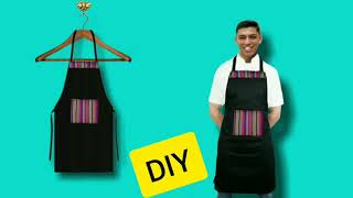 Diy delantal Apron Como hacer un Delantal de Cocina [upl. by Ayihsa]