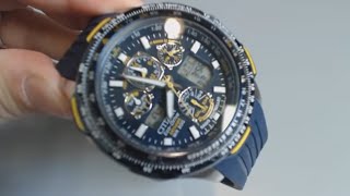 Citizen Blue Angels Skyhawk AT Atomic Watch JY006400L [upl. by Neellok]