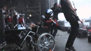 Parkway Drive Luke Kilpatrick Falls Off Wheelchair [upl. by Savitt]