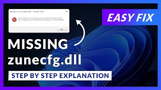 zunecfgdll Error Windows 11  2x FIX  2023 [upl. by Suoiluj]