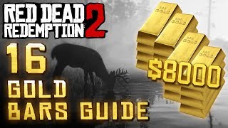 Red Dead Redemption 2  16 Gold Bar Locations 8000other loot [upl. by Yahsan856]