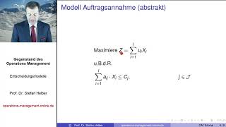 Video 121 zum quotOperations Management Tutorialquot Entscheidungsmodelle [upl. by Duj]