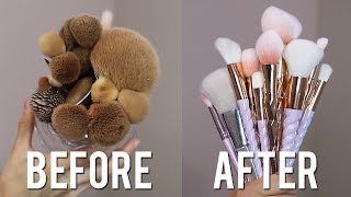 HOW TO CLEAN MAKEUP BRUSHES [upl. by Aenat735]