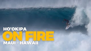 Ho‘okipa On Fire Hookipa Maui Hawaii Surfing [upl. by Nnaillek274]