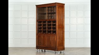 English Oak Glazed Haberdashery Cabinet [upl. by Dumah324]