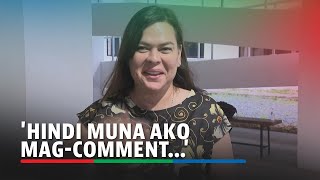 VP Sara Duterte declines to comment on Marcos Jrs impeachment remarks  ABSCBN News [upl. by Aikas634]