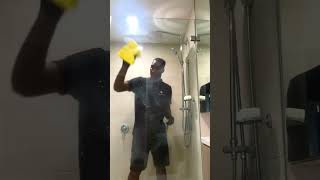 How to clean glass shower doors like a professional asmr cleaning [upl. by Domingo]