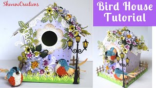 Bird House TutorialHow to make Cardboard Bird House [upl. by O'Shee]